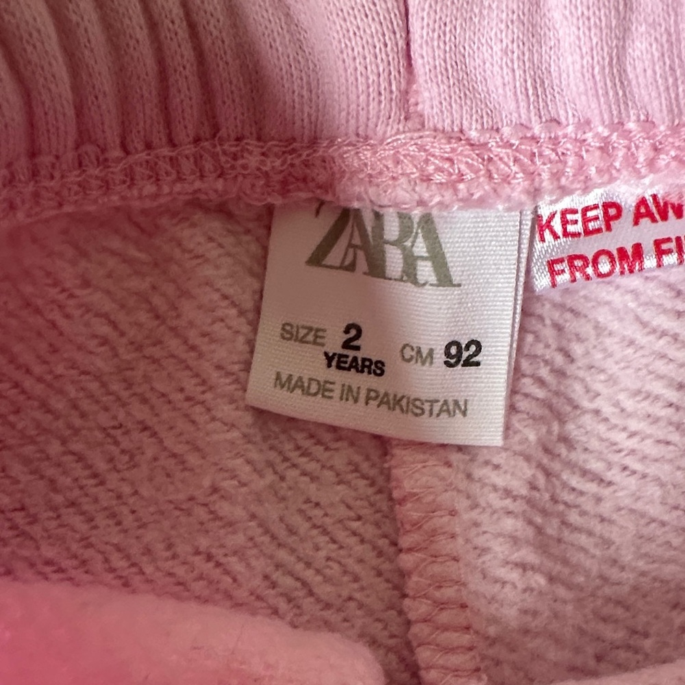 Zara Light Pink Kids Sweatpants with Elastic Waist - Picture 2 of 3